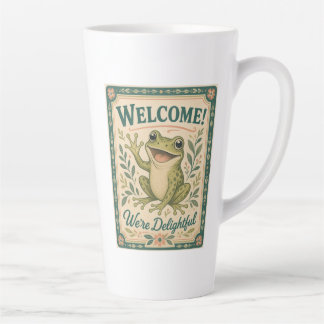 Retro-Frosch-Willkommen Wir sind entzückend Kunst Milchtasse