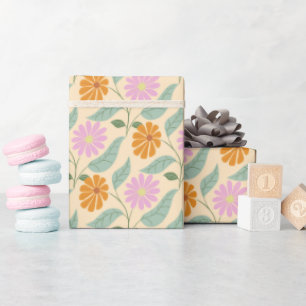 Retro-Frühlingsblumen Geschenkpapier