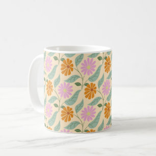 Retro-Frühlingsblumen Kaffeetasse