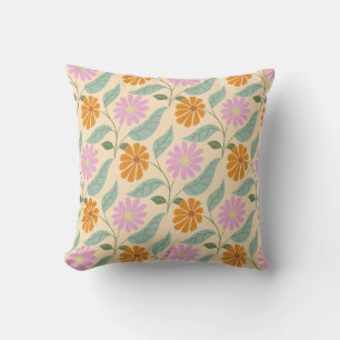 Retro-Frühlingsblumen Kissen