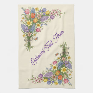 Retro-Frühlingsblumen-Oster-Küchentuch Geschirrtuch