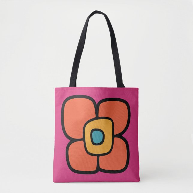 Retro-Frühlingsblüte Tasche (Vorderseite)