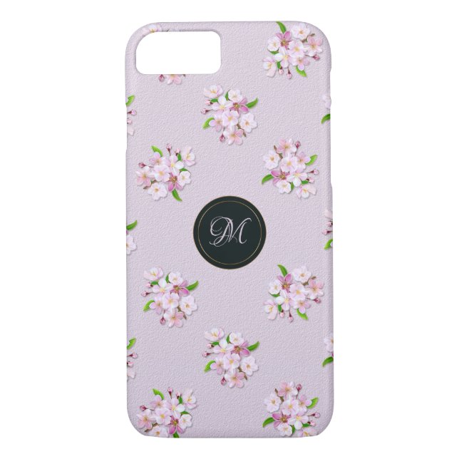 Retro Frühlingsmit blumenmuster. Monogramm Case-Mate iPhone Hülle (Rückseite)
