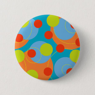 Retro Fruity Fun Bubbly Dots Niedliche Farbtaste Button