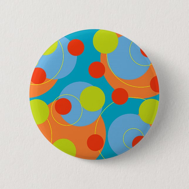 Retro Fruity Fun Bubbly Dots Niedliche Farbtaste Button (Vorderseite)