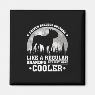 Retro Fun French Bulldog Großvater Vatertag Magnet