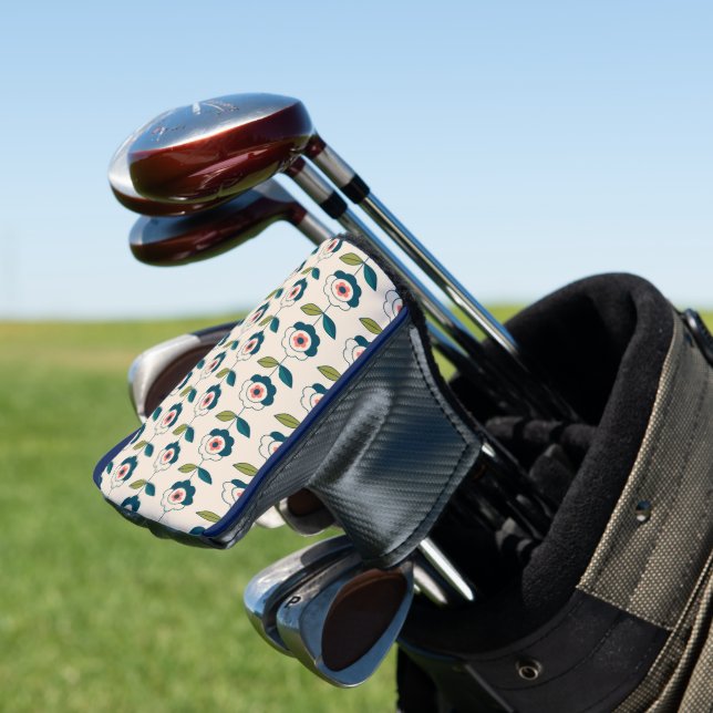 Retro Fun Garden Blume Muster Golf Headcover (In Situ)