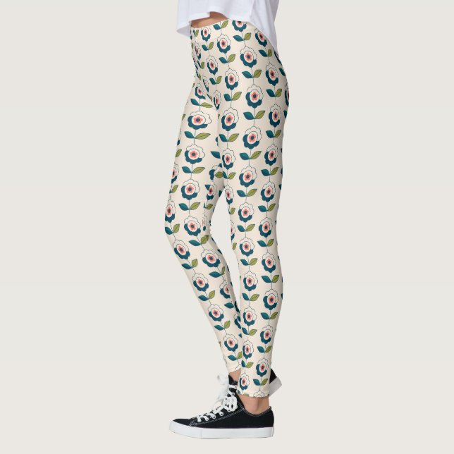 Retro Fun Garden Blume Muster Leggings (Links)