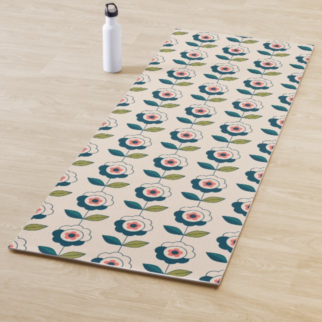 Retro Fun Garden Blume Muster Yogamatte (Beispiel)