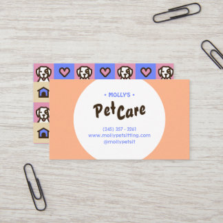 Retro Fun Pet Care Boarding Sitzen Visitenkarte
