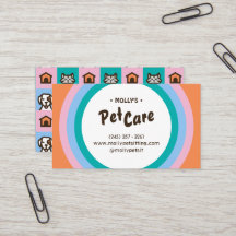 Rétro Fun Pet Care Carte de visite assis
