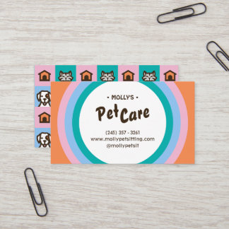 Rétro Fun Pet Care Carte de visite assis