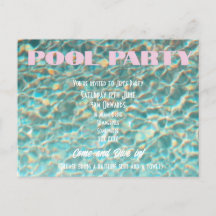 Retro Fun Pool Party Einladung