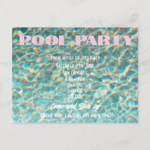 Retro Fun Pool Party Einladung Postkarte