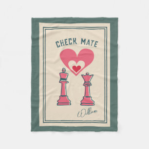 Retro Fun Valentine's Day-Geschenke Checkmate Scha Fleecedecke