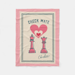 Retro Fun Valentine's Day-Geschenke Checkmate Scha Fleecedecke