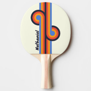 Retro-Fünf-Schleifen-Schläger mit Namen Tischtennis Schläger