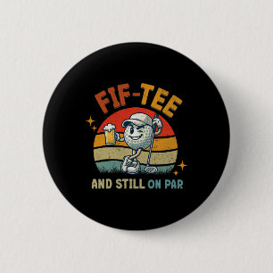 Retro Fünfzig T-Shirt Golf Geburtstagsfeier 50. Ge Button