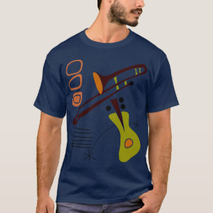Retro Fünfzigerjahre abstraktes Gitarre u. T-Shirt