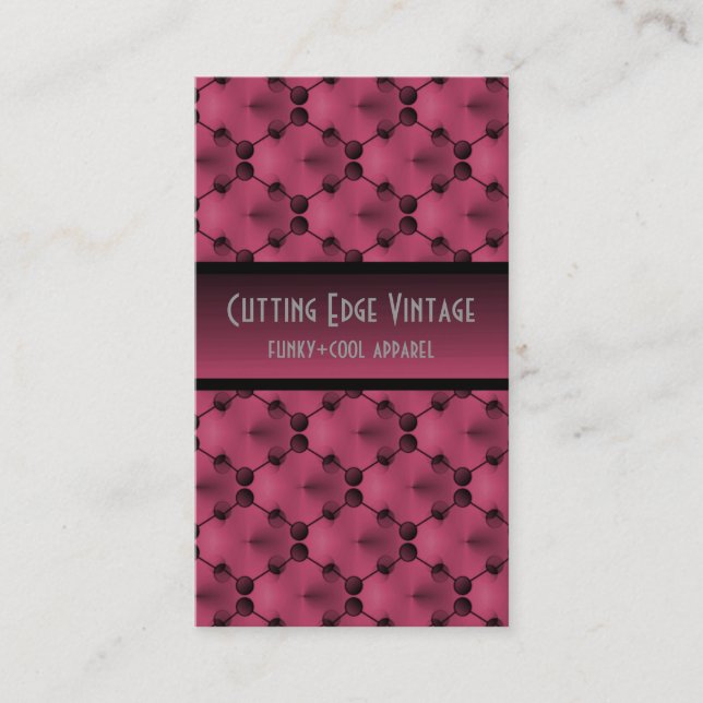 Retro Funk Circles Business Card, Magenta Visitenkarte (Vorderseite)