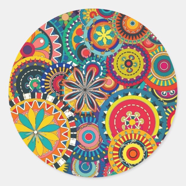 Retro-Funk-Spaß Runder Aufkleber (Vorderseite)