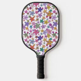 Retro Funky 70er Blume Power Hippie Pickleball Schläger
