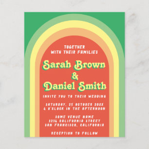 Retro Funky Arch Green Budget Einladung