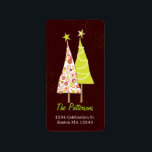 Retro Funky Christmas Trees Address Labels Adressaufkleber<br><div class="desc">Die Weihnachtsbäume im Retro-Stil sind für die ganze Saison geöffnet!</div>