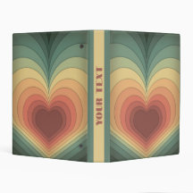 Retro Funky Colorful Herzmini Binder