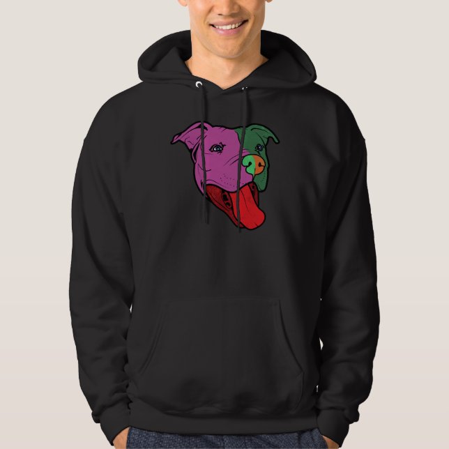 Retro Funky Pitbull Hoodie (Vorderseite)