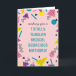 Retro Funny 80er Slang Birthday Card Karte<br><div class="desc">Schicken Sie Ihren Kopf diese lustige,  farbenfrohe Geburtstagskarte und lass ihnen zu wissen,  wie cool,  radikal,  bodacious,  tubulös und phantastisch von einer Person sie sind. Wörter sind personalisierbar,  um die individuelle Anpassung für Ihren ganz persönlichen Partner zu erleichtern.</div>