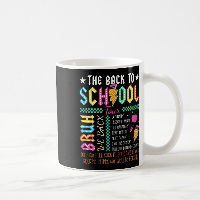 Retro Funny Back To School Tour Teacher Lightning  Kaffeetasse (Rechts)