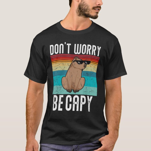 Retro Funny Capybara machen Sie sich keine Sorgen  T-Shirt (Vorderseite)
