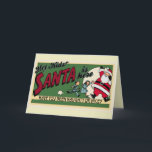 Retro Funny Cartoon Naughty oder Nice Niedlich Cus Feiertagskarte<br><div class="desc">Niedlicher Vintager Cartoon Design rot,  grün und gelb geklappte Weihnachtsgrüße-Karte mit festlicher Schriftart-Typografie,  die leicht angepasst werden kann. Das Motto "Naughty or Nice" ist eine lustige Option für Erwachsene mit einem Sinn für Spaß.</div>