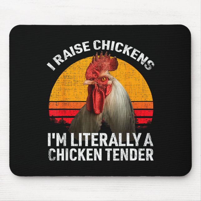 Retro Funny Chicken Lover Gift – I Raise Chickens  Mousepad (Vorne)