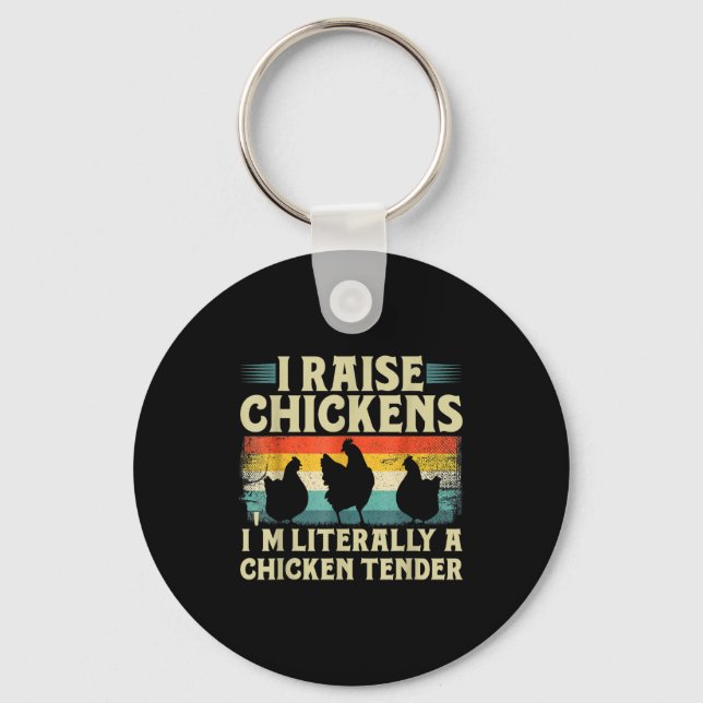 Retro Funny Chicken Lover Gift – I Raise Chickens  Schlüsselanhänger (Vorderseite)