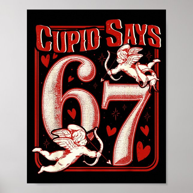 Retro Funny Cud Says 6 7 Six Seven Couples Valenti Poster (Vorne)