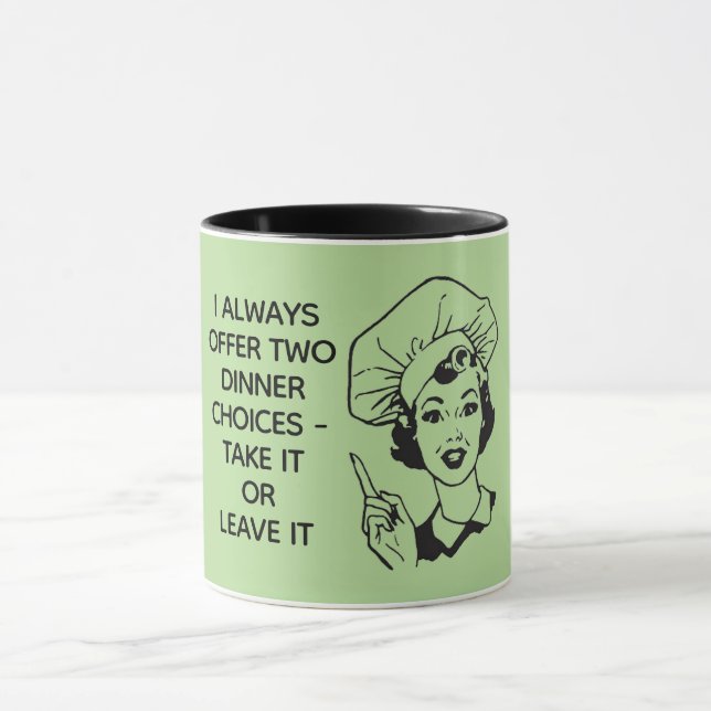 Retro Funny Dinner Choice Tasse (Zentrum)