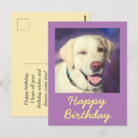 Retro Funny Dog und Happy Birthday Postcard