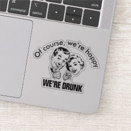Retro Funny Drink Couple Sticker