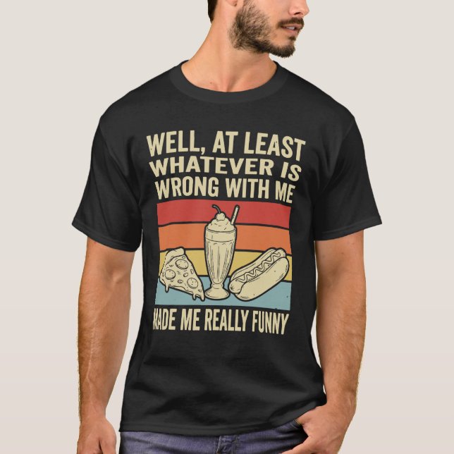 Retro Funny Food Milkshake Pizza Hot Dog T-Shirt (Vorderseite)