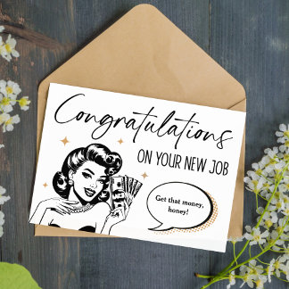Retro & Funny gratulieren zu Ihrer neuen Jobkarte Karte
