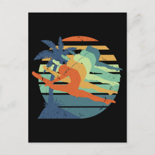 Retro Funny Gymnastic Women Acrobatic Sports Lover Postkarte