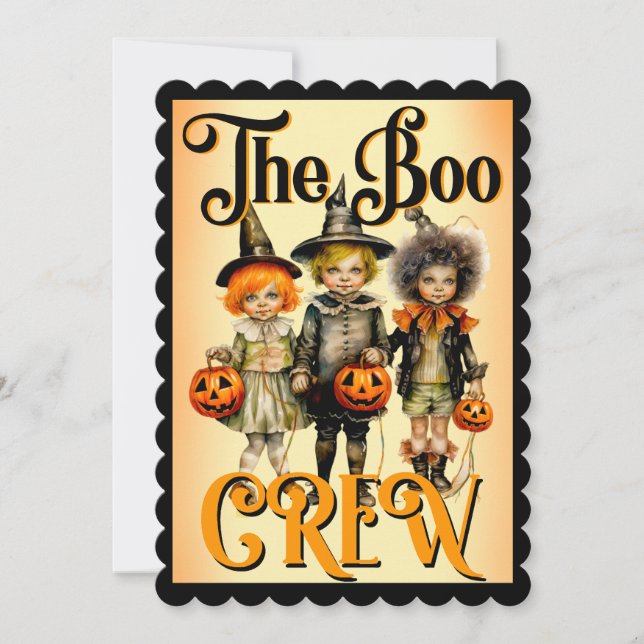Retro Funny Halloween Cards Dankeskarte (Vorderseite)