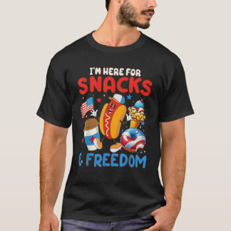Retro Funny Ich bin hier für Snacks und Freiheit 4 T-Shirt