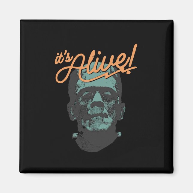 Retro Funny It's Alive Frankenstein Monster Spooky Magnet (Vorne)