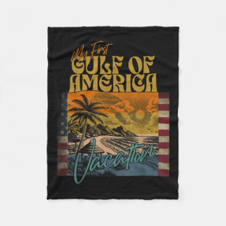 Retro Funny mein erster Golf von Amerika Urlaub Fleecedecke