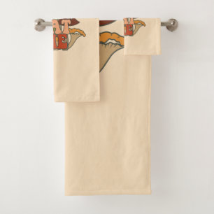 Retro Funny Mushroom Essen Sie mich Badhandtuch Set