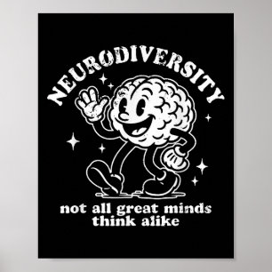 Retro Funny Neurodiversity nicht alle großen Gedan Poster