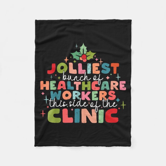 Retro Funny Nurse Jolliest Bunch Of Healthcare Wor Fleecedecke (Vorderseite)
